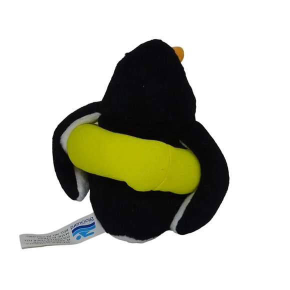 BioGuard Logo Penguin Plush Toy With Yellow Swim Ring Stuffed Animal 4.5 inch - Picture 3 of 5